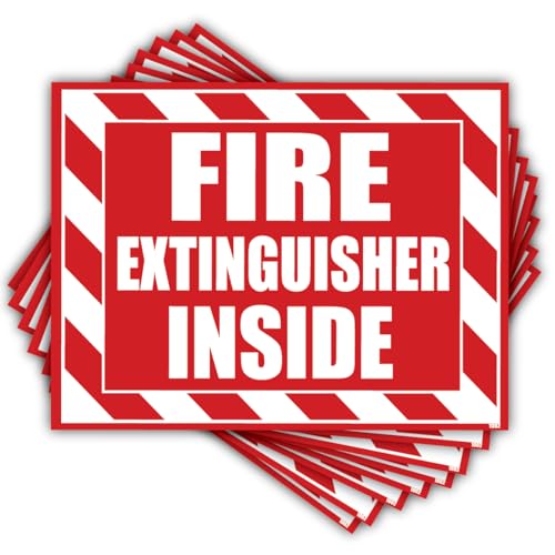 (8 Pack) Fire Extinguisher Inside Sticker Decal Sign Self Adhesive for Trucks or Equipment