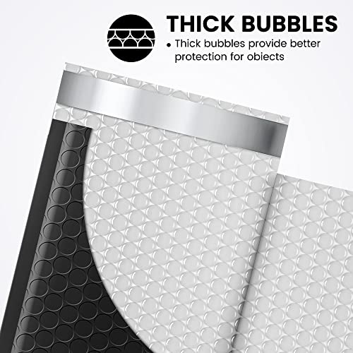 Fuxury Bubble Mailers 4x8" Padded Envelopes 500 Pack Bulk Usable Size 4x7" - color: Black, size: 4×8" 500PC