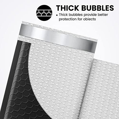 Fuxury Bubble Mailers 4x8" Padded Envelopes 500 Pack Bulk Usable Size 4x7" - color: Black, size: 4×8" 500PC