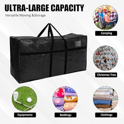 Windyun 4 Pack 69 Gallon Extra Large Moving Bags XXL Heavy Duty Storage Bag - color: Black, size: 69 Gallon