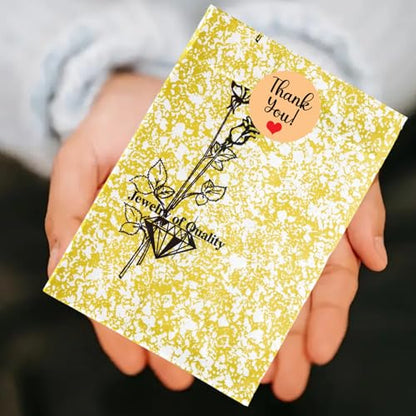 Novel Box 100 Pack Gold Rose Print Flat Merchandise Bags 4x6 in - color: Gold Rose Print, size: 4" x 6" Inches