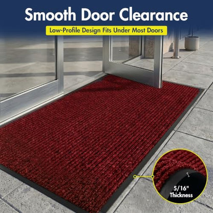 Notrax 109 Industrial Door Mat, 3' x 6' Red, Made in the USA - color: Red / Black, size: 3' x 6' (Rectangular)