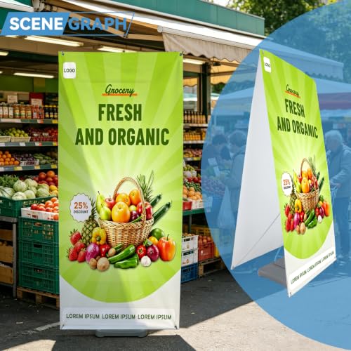 YDisplay Double Sided X Banner Stand with Water Base Adjustable Fit Banner Size from 23"X63" to 32"X78" for Outdoor Sidewalk,Trade Show & Retail Advertising