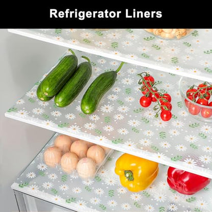 Cooyes Shelf Liner Non-Adhesive EVA Cabinet & Drawer Liner 11.8" x 120" - color: Green Daisy, size: 11.8"W x 120"L