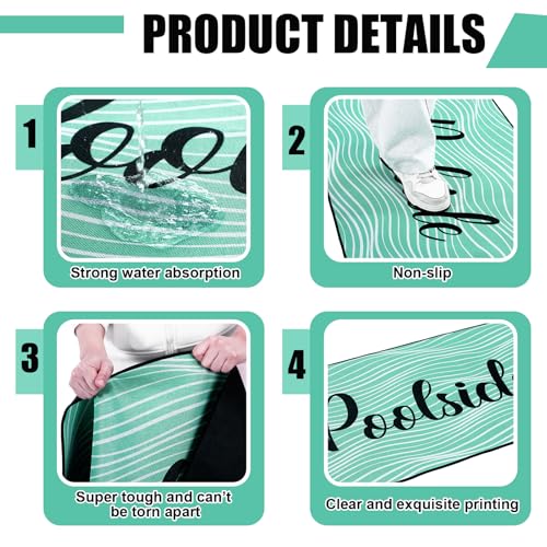 Tinideya Pool Deck Mats Non Slip Rubber with Drainage,Teal,23.62" X 35.43" - color: Teal, size: 2' x 3' (Rectangular)