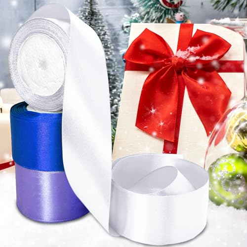 Luomorgo 2 Inch Satin Ribbon, White, 25 Yards - color: White, size: 2 inch x 25 yards
