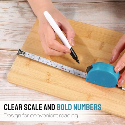 Copkim 50 Pcs 6 ft Mini Tape Measure Retractable Bulk,Lake Blue - color: Lake Blue