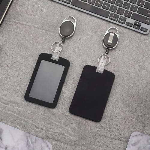 2 Pack Retractable Badge Holder with Silicone Id Card Holder Reel - style: 2 Set Silicone Material