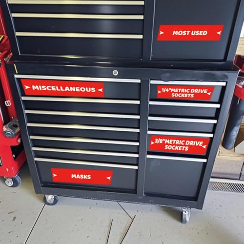 84 PCS Magnetic Socket Labels for Tool Chest 1 x 4 Inch