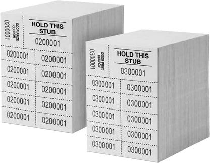 Auction Tickets - 1000 Sheets - 10 Numbers per Sheet (White) - color: White