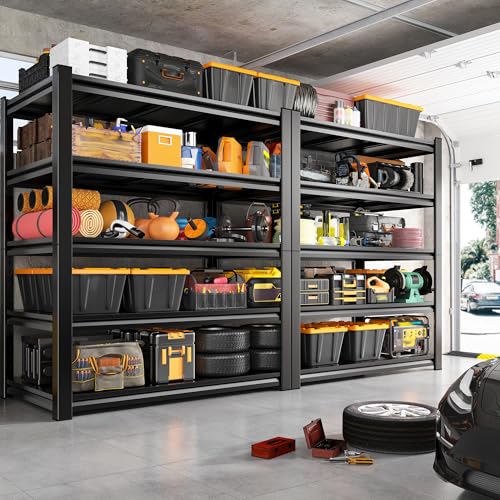 REIBII 5 Tier Garage Shelving for Garage, Adjustable Metal Shelving - size: 72" H x 36" W x 16" D