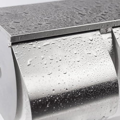 2Pack Double Roll Toilet Paper Holder Dispenser with Shelf Storage