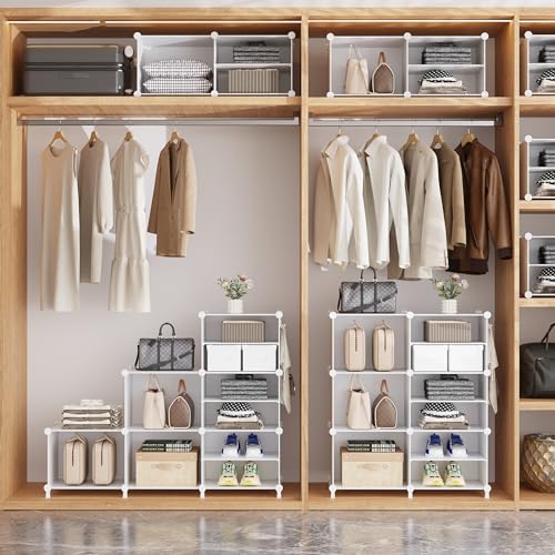 AWTATOS 6 Cube Closet Organizer Storage Shelves, White - color: White