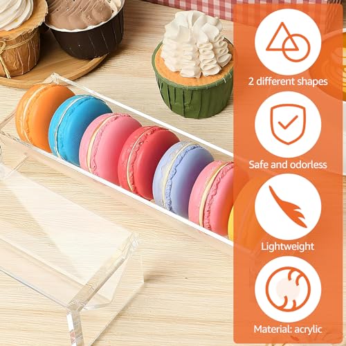 2Pcs Cracker Tray for Serving, Acrylic Biscuit Stand Cracker Server Holder, Rectangular Clear Food Display Holder for Countertop, Home, Wedding Parties and Events