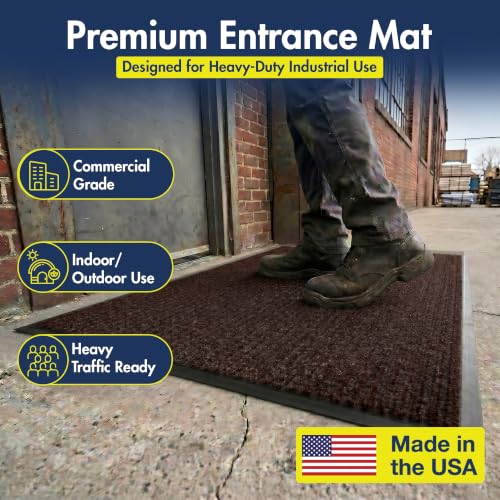 Notrax 109 Industrial Door Mat, 3' x 4' Brown, Made in the USA - color: Brown, size: 3' x 4' (Rectangular)