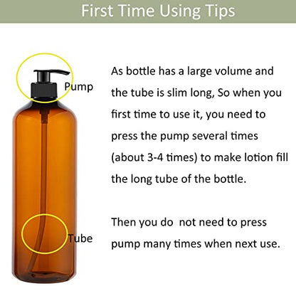 zmybcpack 4 Pack 32 OZ Empty Plastic Pump Bottles, Amber Shampoo Bottles - size: 32oz (4pack Amber)