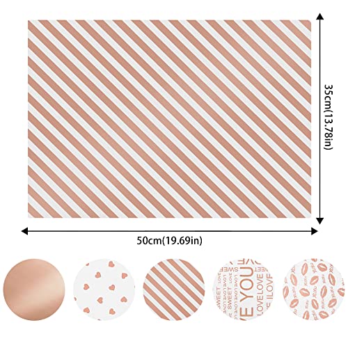 Larcenciel Valentine's Day Tissue Paper, 50 Sheets Metallic Rose Gold Tissue Paper for Gift Bags & Gift Wrapping, Glitter Gift Tissue Paper Bulk, Pretty Gift Wraps for Birthday,9.7x13.8 - color: Rose Gold 50P