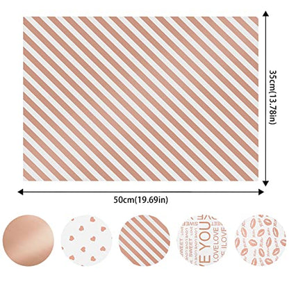 Larcenciel Valentine's Day Tissue Paper, 50 Sheets Metallic Rose Gold Tissue Paper for Gift Bags & Gift Wrapping, Glitter Gift Tissue Paper Bulk, Pretty Gift Wraps for Birthday,9.7x13.8 - color: Rose Gold 50P