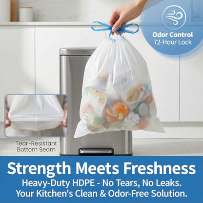 Medium 6 Gallon Trash Bags Drawstring,1.1 Mil,Unscented,240 Count - color: 6gal-240
