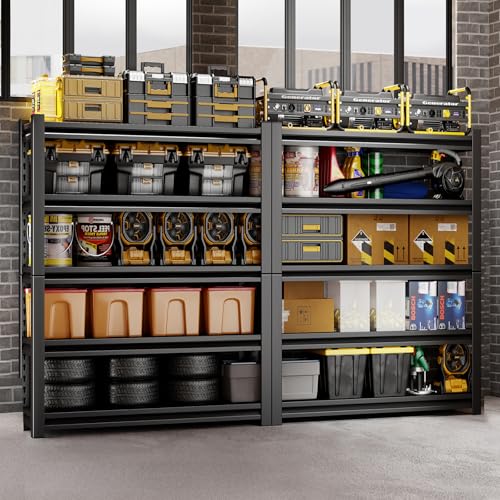 Dyoung 47.2" W Garage Storage Shelves Adjustable 5 Tier Metal Shelves Heavy Duty 2200LBS Capacity Industrial Shelving Units Rack for Warehouse Basement Garage, Black (23.6" D×47.2" W×72" H) - size: 23.6"D×47.2"W×72"H