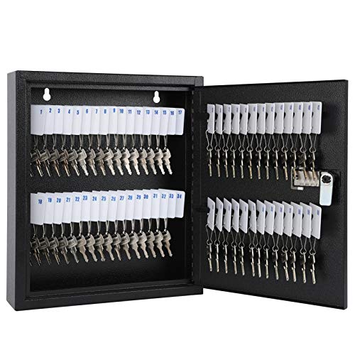 KYODOLED Key Box, Wall Mount 60 Key Cabinet, Combination Lock, Black - color: Black-04