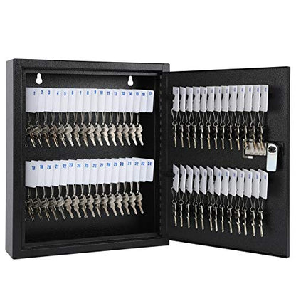 KYODOLED Key Box, Wall Mount 60 Key Cabinet, Combination Lock, Black - color: Black-04