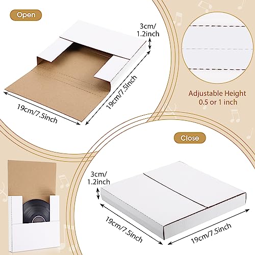 Fuutreo 100 Pack 7 Inch Vinyl Record Mailers, 45 RPM Easy Fold Cardboard