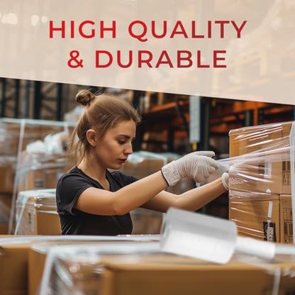 Shrink Wrap Roll for Moving | Stretch Wrap for Packing | Heavy Duty 12 Pack | 5" x 1000' FT - 80 Gauge Thick | Ideal for Furniture, Pallets | Clear - size: 12 Pack