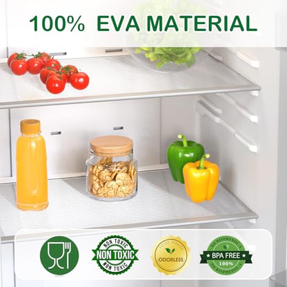 Shelf Liner Non Adhesive Clear EVA,20" x 360" Non Slip Reeded Wire Shelves - color: Clear, size: 20"W x 360"L