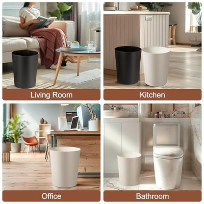 Soddeph 2.5 Gallon Trash Can,Plastic Garbage Recycling Bin,Waste Trash Bin,Round Container Bin Wastebasket forOffice,Home,Bathroom,Kitchen (Black, 1 Pack) - color: Black