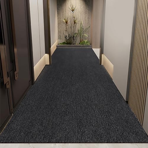 4x8 FT Non-Slip Dirt Trapping Door Mat with Rubber Backing(Jet Black) - color: Jet Black, size: 4' x 8' (Rectangular)