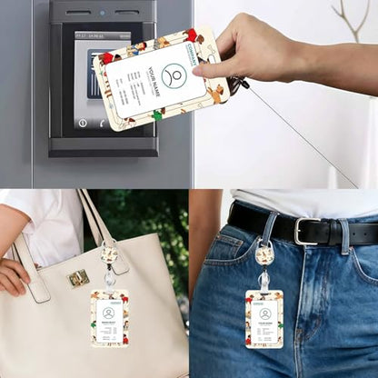 Vertical ID Badge Holder with Detachable Lanyard - Happy Dog - color: Happy Dog
