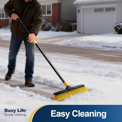 Yocada 18 Inch Push Broom Heavy-Duty Outdoor Commercial Broom Brush