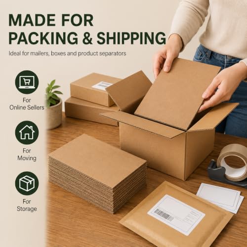 10 Pack Corrugated Cardboard Sheets 11 x 14 Inch, Kraft Cardboard Sheets for Crafts, DIY Projects, Art Supplies, Packaging Inserts and Printing - size: cardboard 11*14in 10Pcs