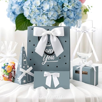 Luceinvita 5" X 7" White Satin Ribbon Bows (50 Packs) - color: White, size: 5x7 Inch - 50pcs