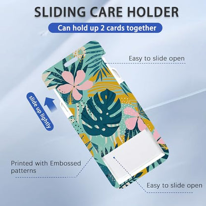 Boho Foliage Botanical Tropical Palm Leaves and Floral Lanyards for ID Badges, Badge Holder with Breakaway Lanyard, Badge Lanyard with Retractable Badge Reel Clip, Teacher Doctor Office Employees - color: Boho Tropical Palm Leaves