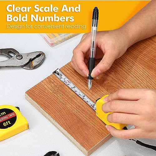 Copkim 50 Pcs 6 ft Mini Tape Measure Retractable Bulk,Yellow - color: Yellow
