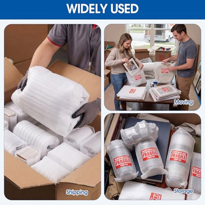 Marspark 550 Pcs Dish Packing Supplies for Moving 300 Cushion Foam Pouches 6 Sizes (4x6", 6x7.8", 7.8x7.8", 7.8x12", 12x12", 12x16") with 250 Fragile Stickers Plate Fragile Shipping Packing Sleeves