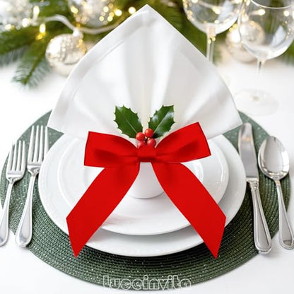 3.5" Red Satin Ribbon Bows (50 Packs) - color: Red, size: 3.5 Inch - 50pcs
