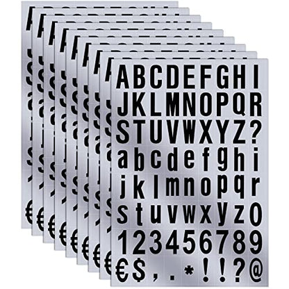 Zonon 8 Sheets Mailbox Numbers Letters Stickers,1 Inch,Black in Silver - color: Black in Silver, size: 1 Inch