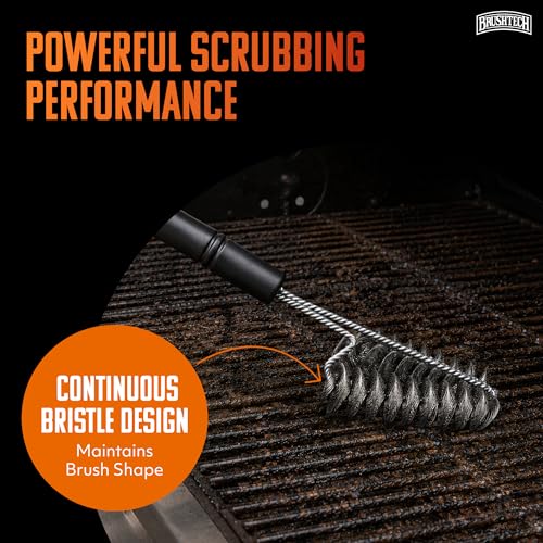 BRUSHTECH XL Griddle Brush - Bristle-Free, Stainless Steel (Black/Metal) - style: XL Griddle