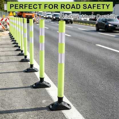 OrangeStar 36 Inch Traffic Cones 8-Pack with Spring Base - color: Green, size: 36 in