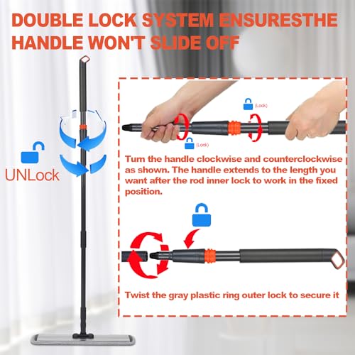 24 Inch Flat Floor Mop Heavy Duty Microfiber Wet Mop Commercial Mop - size: 24 IN MOP