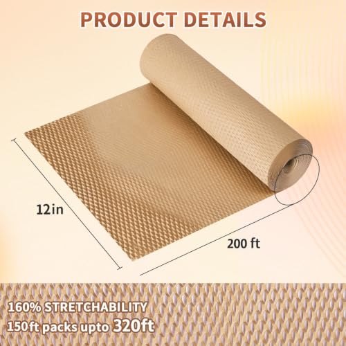 Packbabol Honeycomb Packing Paper 12 inch x 200ft Bubble Cushioning Wrap - size: 12IN x 200FT