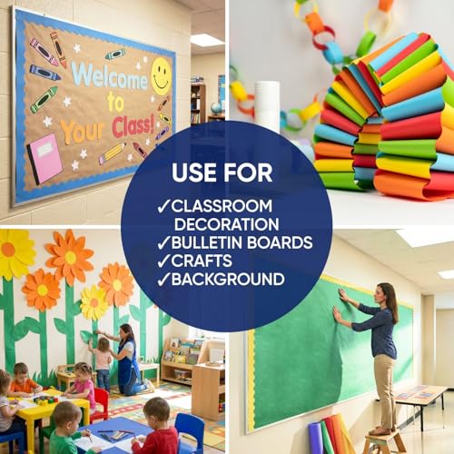 Natural Kraft Brown Construction Paper Roll 24" x 100 ft – Made in USA – 24" Bulletin Board Paper for Classroom & School, Teachers & Kids - color: Brown, size: 24"W x 1200"L