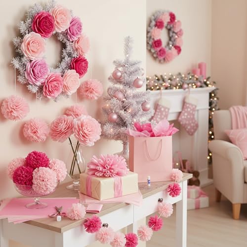 500 Sheets Pink Tissue Paper Bulk 15 x 20 Inch for Wedding Birthday Gifts - color: Pink, size: 15 x 20 Inch