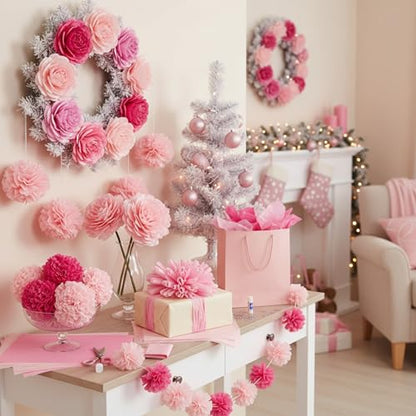500 Sheets Pink Tissue Paper Bulk 15 x 20 Inch for Wedding Birthday Gifts - color: Pink, size: 15 x 20 Inch