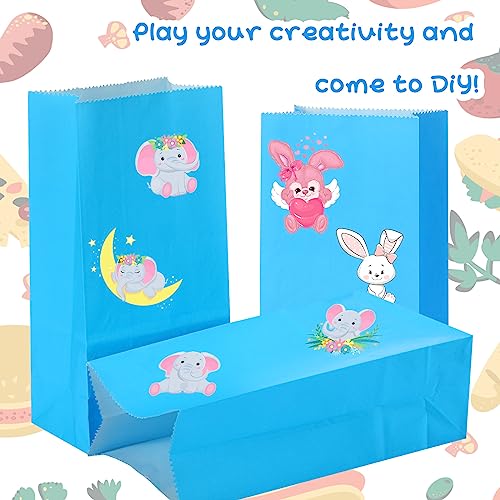 Containlol 200 Pcs Small Paper Lunch Bags 6.7 X 3.54 X 2.36, Blue - color: Blue, size: 6.7 x 3.54 x 2.36