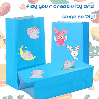 Containlol 200 Pcs Small Paper Lunch Bags 6.7 X 3.54 X 2.36, Blue - color: Blue, size: 6.7 x 3.54 x 2.36
