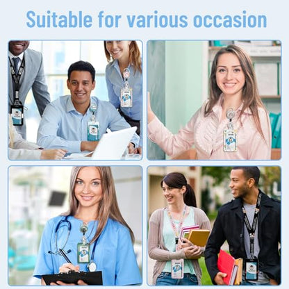 Piefly Lanyards for Id Badge, Teacher Card Holder Retractable Reel Elephant - color: Elephant